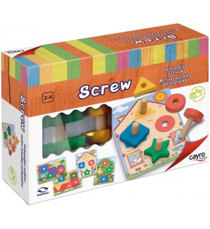 Дървена игра за нанизване Cayro - Форми и цветове