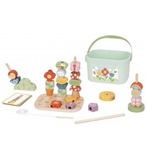 Дървена игра за нанизване Tooky Toy - Градина Дървена игра за нанизване Tooky Toy - Градина
