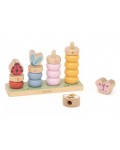 Дървена игра за нанизване Viga Toys PolarB - Цветна градина с числа