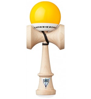 Дървена игра за сръчност KROM Kendama - Pop LOL Кендама, жълта