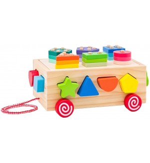 Дървенa играчка 3 в 1 Woodyland - Камионче с фигури