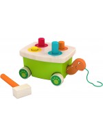 Дървена играчка Acool Toy - Костенурка с колелца и чукче