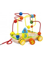 Дървена играчка Acool Toy - Лабиринт с мъниста на колела, Монтесори