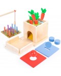 Дървена играчка 4 в 1 Acool Toy - Монтесори детска дървена кутия
