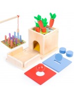 Дървена играчка 4 в 1 Acool Toy - Монтесори детска дървена кутия