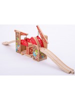 Дървена играчка Bigjigs - Двоен вдигащ се мост 