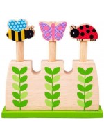 Дървена играчка Bigjigs - Изскачащи градински буболечки