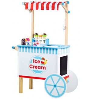 Дървена играчка Bigjigs - Количка за сладолед