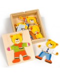 Дървена играчка Bigjigs - Мече за преобличане, Mr Bear