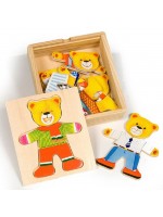 Дървена играчка Bigjigs - Мече за преобличане, Mr Bear