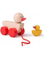 Дървена играчка Bigjigs - Патенца за дърпане