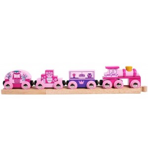 Дървена играчка Bigjigs - Влакът на принцесата