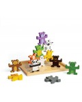 Дървена играчка Bigjigs - Животни за подреждане, 12 части