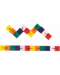 Дървена играчка Bigjigs - Змия от цветни блокчета 