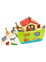 Дървена играчка Eichhorn - Ноевия ковчег, 21 части