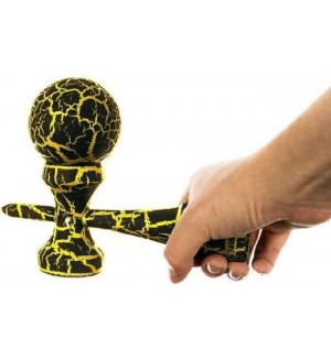 Дървена играчка Iso Trade - Кендама, жълто и черно