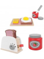 Дървена играчка Iso Trade - Тостер с продукти