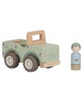Дървена играчка Little Dutch - Safari Friends, Safari кола с рейнджър