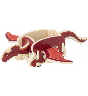 Дървена играчка Micki - Летящият дракон на Бамзе, 24 cm