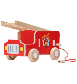 Дървена играчка Micki - Пожарната на Бамзе, 13.5 cm