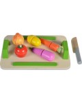 Дървена играчка Moni - Дъска за рязане със зеленчуци