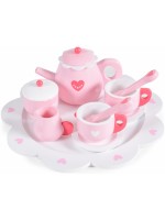 Дървена играчка Moni Toys - Чаен сервиз, сърчица
