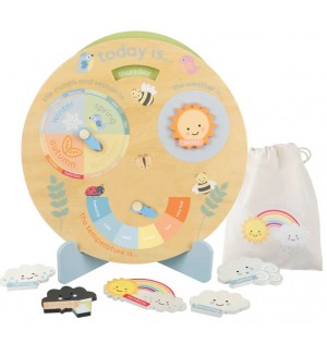 Дървена играчка Orange Tree Toys - Обучителен часовник за времето