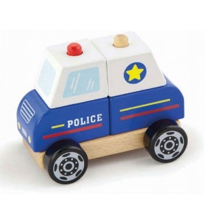 Дървена играчка-пъзел Viga - Полицейска кола
