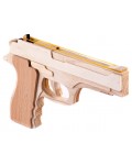 Дървена играчка Smart Baby - Пистолет с ластици