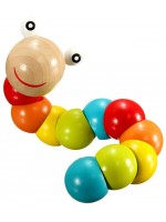 Дървена играчка Smart Baby - Цветно червейче