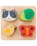Дървена играчка Tender Leaf Toys - Сортер с текстурни елементи