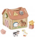 Дървена играчка Tooky Toy - Къщичка с животни за сортиране