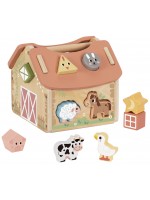 Дървена играчка Tooky Toy - Къщичка с животни за сортиране Дървена играчка Tooky Toy - Къщичка с животни за сортиране