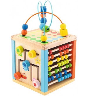 Дървена играчка Trefl - Куб с активности