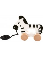 Дървена играчка за дърпане Trefl - Зебра Зена