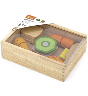 Дървена играчка Viga Toys - Кутия за обяд с аксесоари