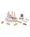 Дървена играчка Viga Toys PolarB - Торта за рожден ден с цифри и свещички