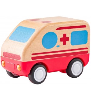 Дървена играчка Woodyland - Линейка със звук и светлина