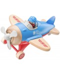 Дървена играчка Woodyland - Самолет със звук и светлина