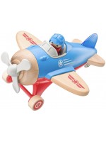 Дървена играчка Woodyland - Самолет със звук и светлина