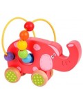 Дървена играчка за бутане Bigjigs - Слонче
