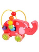 Дървена играчка за бутане Bigjigs - Слонче