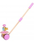 Дървена играчка за бутане Smart Baby - Розова