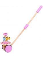 Дървена играчка за бутане Smart Baby - Розова