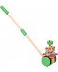 Дървена играчка за бутане Smart Baby - Зелена
