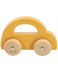 Дървена играчка за бутане Viga Toys PolarB - Жълта количка