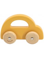 Дървена играчка за бутане Viga Toys PolarB - Жълта количка