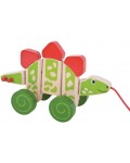 Дървена играчка за дърпане Bigjigs - Динозавър
