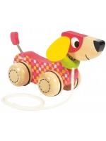 Дървена играчка за дърпане Goula - Куче