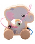 Дървена играчка за дърпане Jouéco - Слонче